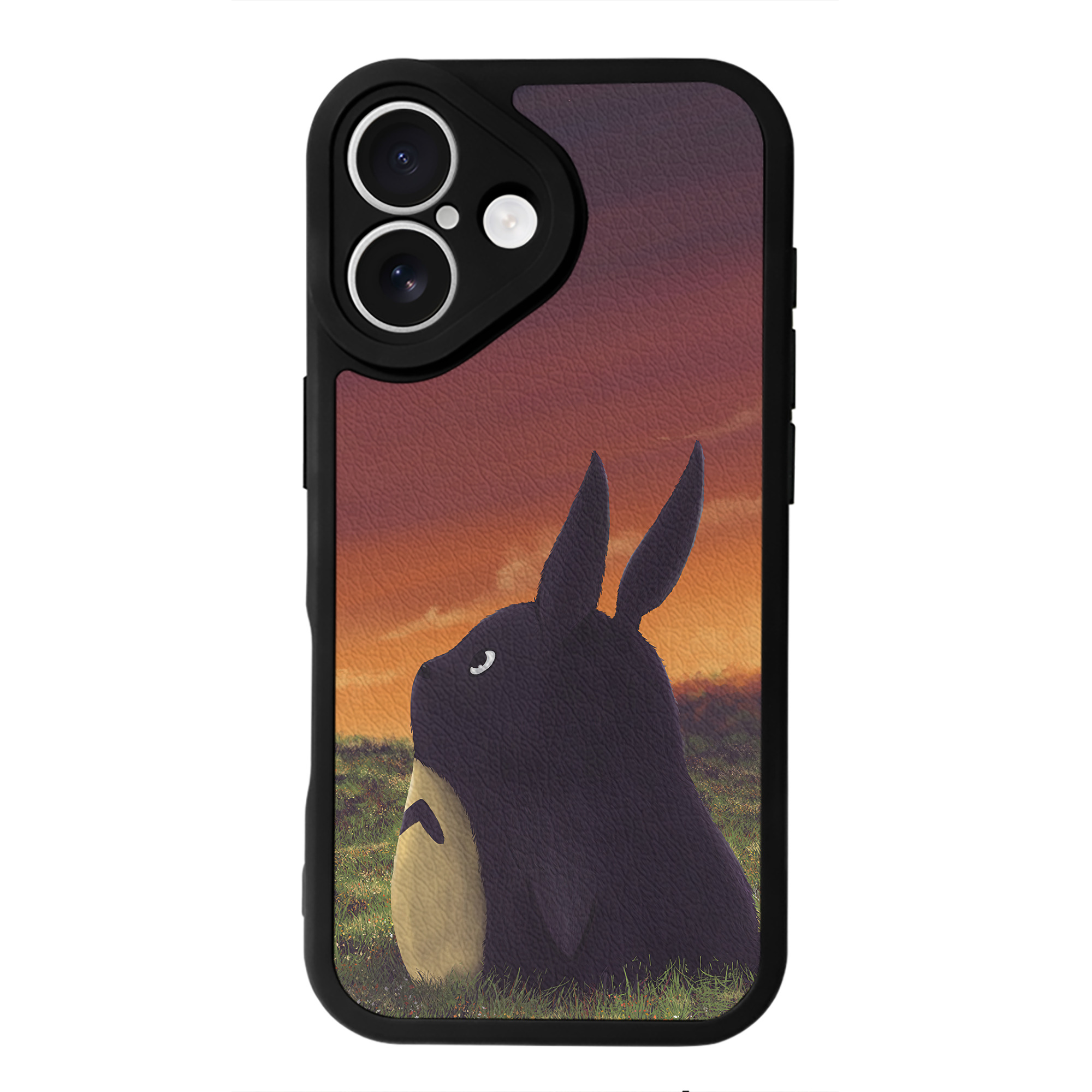 （画像用） となりのトトロ 草壁メイ 草壁サツキ My Neighbor Totoro Satsuki Kusakabe Mei Kusakabe 【iPhone 16シリーズ対応】シリコンスマホケース（レザー調） 材質：シリコン